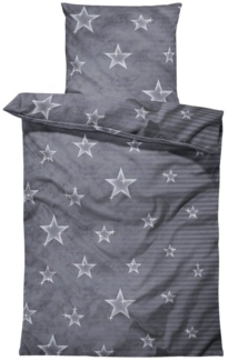 One Home Bettwäsche Galaxy, Mikrofaser, 4 teilig, Sterne und Streifen, Normalgröße