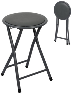 Urban Living Hocker Klapphocker Hocker Klappstuhl (dunkelgrau), ⌀ 30 cm x H45 cm