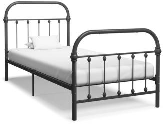 Bettgestell Grau Metall 90×200 cm [284504]