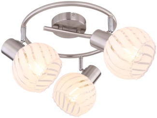 Deckenleuchte, E-Shape, Chrom, Glas-Spots beweglich