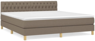 vidaXL Boxspringbett mit Matratze Taupe 180x200 cm Stoff 3140877