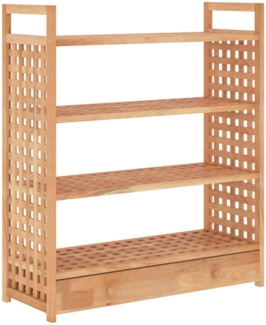 vidaXL Schuhregal mit Schublade 70x27x81 cm Massivholz Nussbaum 350359