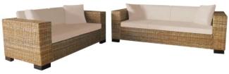 vidaXL Sofa-Set 2-Sitzer und 3-Sitzer Echtes Rattan