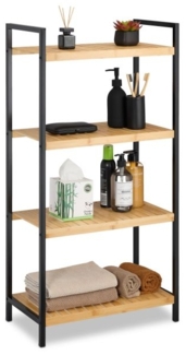 Regal Bambus + Stahl 4 Ablagen