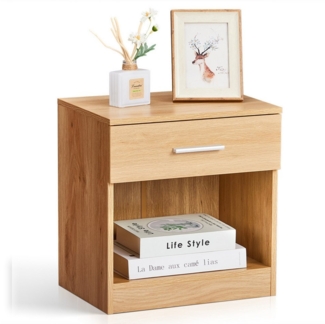 VINGLI Nachttisch Kleiner Beistelltisch Weiß, Nachtschrank mit Schubladen,Nachtkommde (1-St), 39 x 29 x 41 cm, für Boxspringbetten