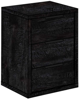Nachttisch Columbia 03 / Clyde , Holzwerkstoff , Schwarz , 49 x 70 x 45 cm