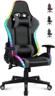 HomeMiYN Gaming Chair Gaming Stuhl Lautsprechern LED-Leuchten ergonomischer Pc Stuhl, mit der Fernbedienung