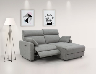 INOSIGN Ecksofa JENNA, L-Form, 209cm, manuelle u. elektrische Funktion, mit USB A/C, Liegefunktion 105°-150°, Federkern, Struktur fein