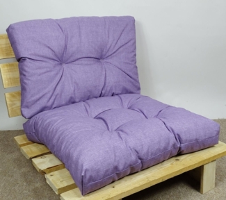 Rattani Sitzkissen Kissen / Polster für PE - Rattanmöbel, Set Sitz + Rücken Violett