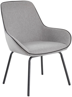 Dmora Stuhl Arpaia, Sitzgelegenheiten im Büro-Wartezimmer, Ergonomischer Wartesitz, 66 x 59 x 90 cm, Grau