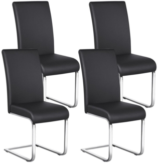 Yaheetech Esszimmerstuhl 2/4/6-er Küchenstuhl (4 St), Schwinger Polsterstuhl mit Ergonomischer Rückenlehne & Metallbeine