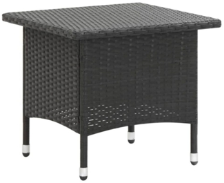 vidaXL Beistelltisch Schwarz 50x50x47 cm Poly Rattan 46250