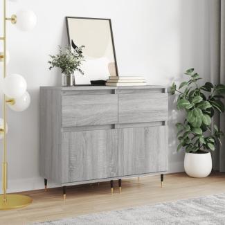 vidaXL Sideboards 2 Stk. Grau Sonoma 40x35x70 cm Holzwerkstoff 831145