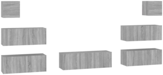 7-tlg. TV-Schrank-Set Grau Sonoma Holzwerkstoff [3114548]