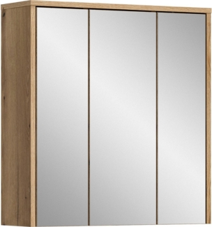 welltime Spiegelschrank Kayu, Breite 64 cm, 3 Spiegeltüren, 6 Einlegeböden Badschrank, Bad-Möbel, Badezimmer, Bad