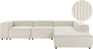 Modul Ecksofa 4-Sitzer ARDAL Cord Cremeweiß linksseitig