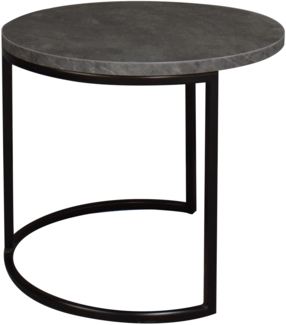 Couchtisch Rund Elesa 2 60x51x60 Holzwerkstoff Schwarz/Keramik grau