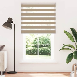 vidaXL Zebrarollo Sandbraun 130x200 cm Stoffbreite 125,9 cm Polyester 4014579