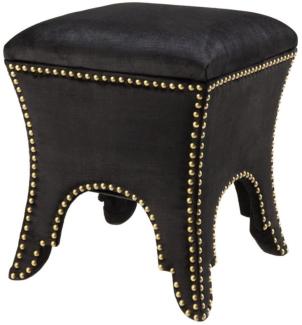 Casa Padrino Luxus Hocker Schwarz 39 x 39 x H. 45 cm - Hotel Möbel