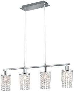 Hängeleuchte, Kristalle, Glas, chrom, klar, 30 cm, POSH