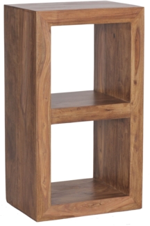 Standregal Massivholz Sheesham 88cm hoch 2 Böden Design Holz-Regal Naturprodukt Beistelltisch Landhaus-Stil