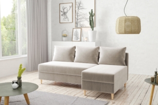 AX LIVING Ecksofa Klein Modern Farring 204 cm in Beige – Stil & Funktionalität