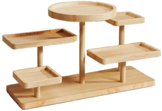 Jumpeak Standregal Hölzerner Verkaufsständ,Mehrstöckiger Lagerungsständer,Ornamentständer, 5-tlg, 4-5 Einlegeböden, drehbar und auswechselbar