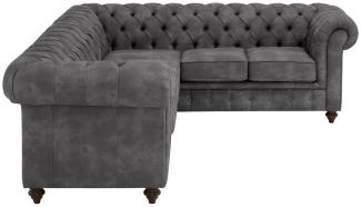 Home affaire Chesterfield-Sofa Chesterfield Ecksofa, Luxus-Microfaser Lederoptik, hochwertige Knopfheftung, langer Schenkel links