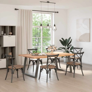 vidaXL Esstisch mit Baumkanten 200 x 120 x 74 cm Massivholz Eiche Rechteck 3305040