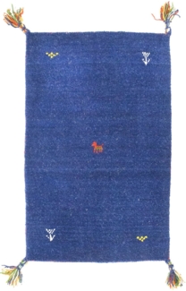 Morgenland Gabbeh Teppich - Softy - Agra - rechteckig - 120x70 - Dunkelblau