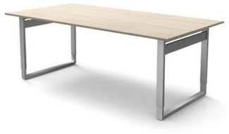 Kerkmann Schreibtisch 4037 Form 5 XL 200x100x68-82 cm Bügel-Gestell höhenverstellbar Ahorn