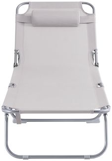 SoBuy OGS35-MI Sonnenliege, Textilgewebe, Lackiert, Beige, 167 x 81 x 56 cm