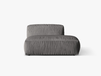Micadoni Ecksofa-Modul Martina 1-Sitzer Samt Grau Rechts