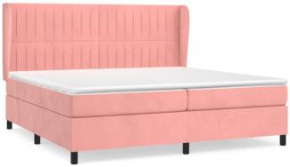 vidaXL Boxspringbett mit Matratze Rosa 200x200 cm Samt 3129356