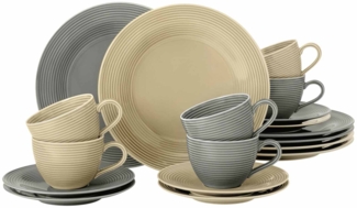 Seltmann Weiden Beat Color Glaze Kaffeeservice 18-teilig Grau-Beige