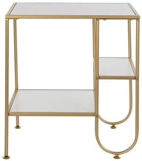 DKD Home Decor Beistelltisch, Weiß/goldfarben, Estándar