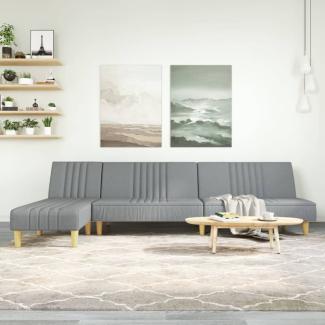 vidaXL Schlafsofa in L-Form Hellgrau 255x140x70 cm Stoff