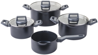 FACKELMANN Topf-Set Statement, Aluminium (Set, 7-tlg), Deckel mit Abgießfunktion