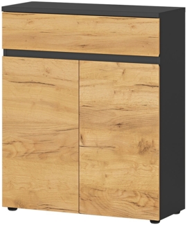 Kommode vito Mayor , Holzwerkstoff , Schwarz, Holzfarben , 78 x 95 x 34 cm
