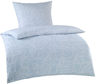 Optidream Mikrofaser Bettwäsche 135x200 cm Bettbezug 135x200 cm Kopfkissenbezug 80x80 cm Eike bleu / weiss