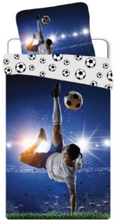 BrandMac Kinderbettwäsche Bettwäsche Fußball Spieler 135 x 200 cm, 100 % Baumwolle