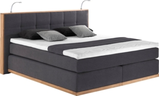 Places of Style Boxspringbett Vinton, aus Eiche, mit LED-Beleuchtung, verschiedene Härtegrade (auch H4)