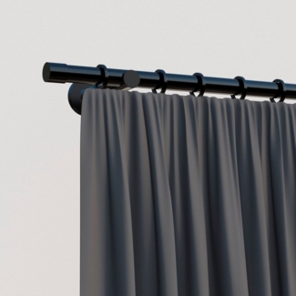 indeko Gardinenstange Linz, Ø 20 mm, 1-läufig, Wunschmaßlänge, mit Bohren, verschraubt, Stahl, Komplett-Set inkl. Montagematerial