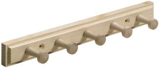 Hettich Holzgarderobe 5 Haken 30,0 x 3,5 x 5,5 cm Fichte