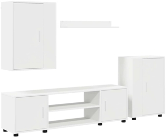 vidaXL 4-teilige TV-Schrank Set Wandmontiert Weiß Holzwerkstoff 3397896