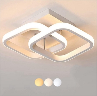 Forrlite Deckenleuchten LED Dimmbar Deckenleuchte 3-Farbige Decken-Lampe, LED fest integriert, Warmweiß, Neutralweiß, Kaltweiß, Wohnzimmer Flur Eingang