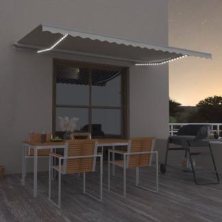 vidaXL Markise Manuell Einziehbar mit LED 500x350 cm Creme 3069022
