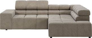 Home affaire Ecksofa Ancona, incl. Kopfteilverstellung + 3 Zierkissen, L-Form, Breite 249cm, wahlweise motorische Sitztiefenverstellung, B/T(H: 249/215/70 cm