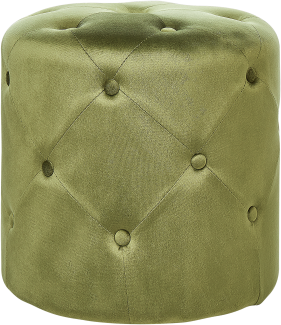 Pouf COROLLA Olivgrün Samtstoff 40 cm 40 cm