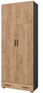 Mehrzweckschrank Ingo Anthrazit/Goldkraft Eiche 80 x 201.2 cm mit Schubladenmodul Vicco